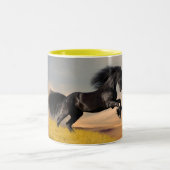 Tasse 2 Couleurs beau cheval noir (Centre)