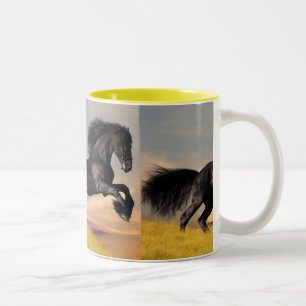 Tasse 2 Couleurs beau cheval noir