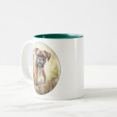 Tasse 2 Couleurs Beau chien de boxe (Devant gauche)
