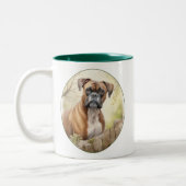 Tasse 2 Couleurs Beau chien de boxe (Gauche)