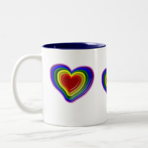 Tasse 2 Couleurs beau coeur arc-en-ciel