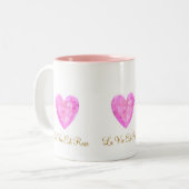 Tasse 2 Couleurs Beau Coeur Gem Rose (Devant gauche)