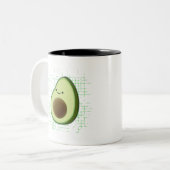Tasse 2 Couleurs Beau Dessin Avocado Sur Un Arrière - plan Distress (Devant gauche)
