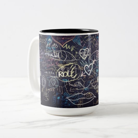 Tasse 2 Couleurs Beau graffiti (Devant gauche)