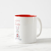 Tasse 2 Couleurs Beau lapin de Pâques Oeuf de Pâques Rouge (Devant droit)