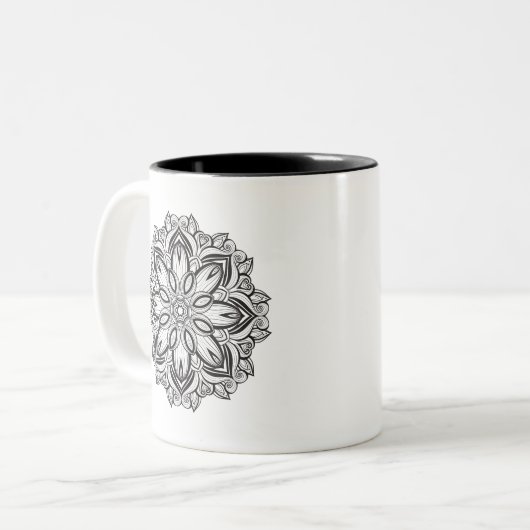 Tasse 2 Couleurs Beau mandala (Devant gauche)