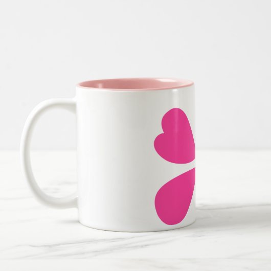 Tasse 2 Couleurs Beau papillon rose volant (Gauche)