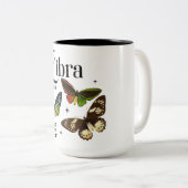 Tasse 2 Couleurs Beau Papillon Zodiac Traits/Libra (Devant droit)