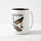 Tasse 2 Couleurs Beau Papillon Zodiac Traits/Sagittaire (Devant droit)