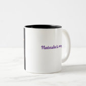 Tasse 2 Couleurs Beau Peacock Orné (Devant droit)