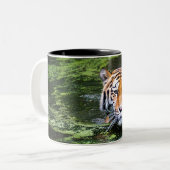 Tasse 2 Couleurs Beau tigre dans l'eau (Devant gauche)