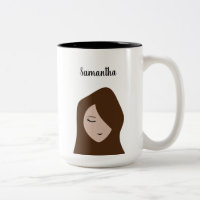 Beauté Brune : Illustration de Fille Personnalisab
