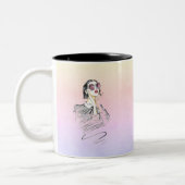 Tasse 2 Couleurs Beauté de ceinture noire et rose (Gauche)