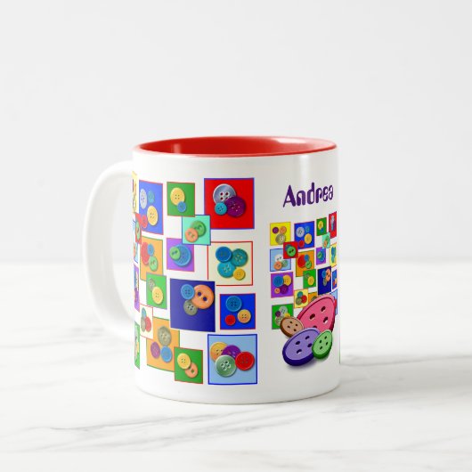 Tasse 2 Couleurs Beaux boutons (Devant gauche)