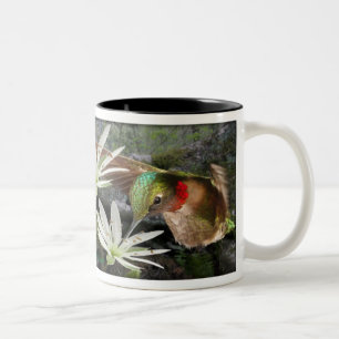 Tasse 2 Couleurs Beaux colibris Throated rouges