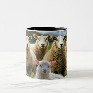 Tasse 2 Couleurs Bébé agneau mouton troupeau troupeau troupeau