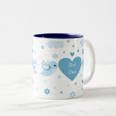 Tasse 2 Couleurs Bébé bleu de coeur d'inséparables (Devant droit)