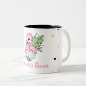 Tasse 2 Couleurs Bébé Chic Flamant Rose, Étoiles, Princesse (Devant droit)