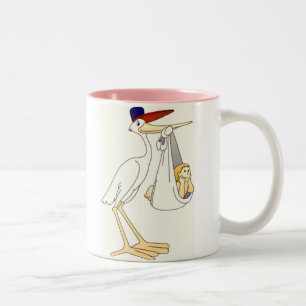 Tasse 2 Couleurs Bébé de la livraison de cigogne