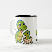 Tasse 2 Couleurs bébé dinosaure (Devant gauche)