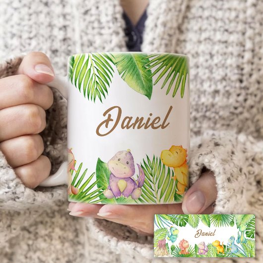 Tasse 2 Couleurs Bébé Dinosaures