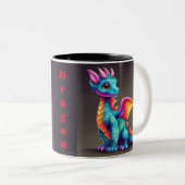Tasse 2 Couleurs Bébé dragon mignon (Devant droit)