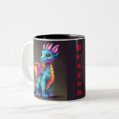 Tasse 2 Couleurs Bébé dragon mignon (Devant gauche)