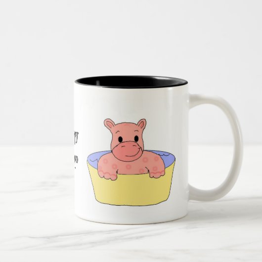Tasse 2 Couleurs Bébé Hippopotame Heureux (Droit)