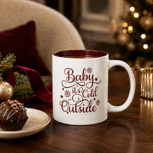 Tasse 2 Couleurs Bébé il fait froid dehors Marron Deux Tons