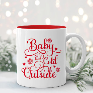 Tasse 2 Couleurs Bébé il fait froid dehors Red Script