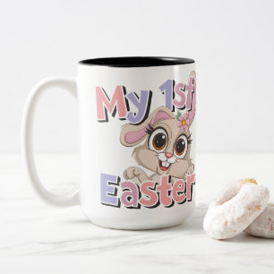 Tasse 2 Couleurs Bébé Ma première Pâques Mignon Lapin Floral Pastel