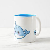 Tasse 2 Couleurs Bébé mignon de kawaii narwhal (Devant droit)