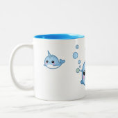 Tasse 2 Couleurs Bébé mignon de kawaii narwhal (Gauche)