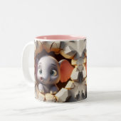 Tasse 2 Couleurs Bébé mignonne 3D Elephant cacao chaud Animaux de c (Devant gauche)