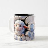 Tasse 2 Couleurs Bébé mignonne 3D Moutons de cacao chaud Coffee Ani (Devant gauche)