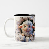 Tasse 2 Couleurs Bébé mignonne 3D Moutons de cacao chaud Coffee Ani (Gauche)
