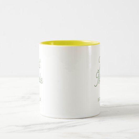 Tasse 2 Couleurs Bébé moderne mignon Faire-part grossesse chatte (Centre)