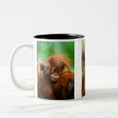 Tasse 2 Couleurs Bébé Orangutan, face à face (Gauche)