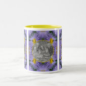 Tasse 2 Couleurs Bee On Purple Flowers Nature Frame Ajouter Votre P (Centre)