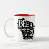 Tasse 2 Couleurs Beer Cheese & Good Company Du Designs WI fou (Gauche)
