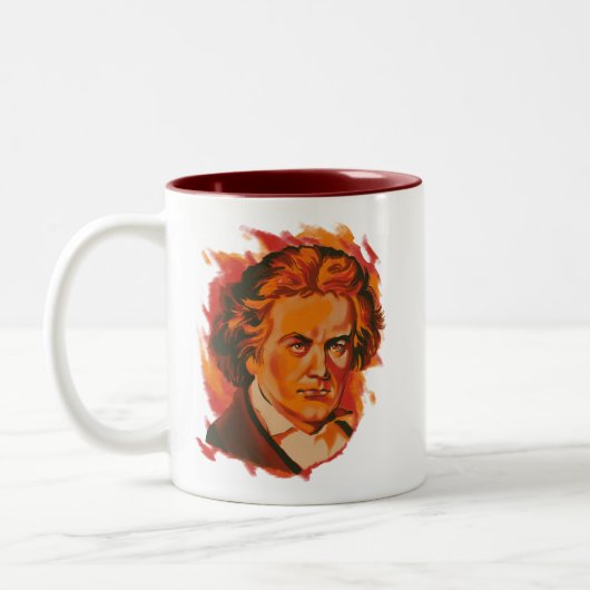 Tasse 2 Couleurs Beethoven Fire Palette Portrait Quote (Gauche)