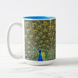 Tasse 2 Couleurs Bel oiseau paon