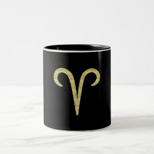 Tasse 2 Couleurs BÉLIER Le Bélier Or Crinkle Signe du Feu Astrologi