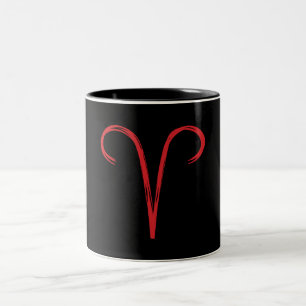 Tasse 2 Couleurs BÉLIER Le Bélier Signe du Feu de la Brosse Rouge A