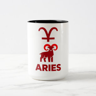 Tasse 2 Couleurs Bélier Signe du Zodiaque Géométrique Minimaliste G
