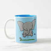 Tasse 2 Couleurs Belle adorable dessin d'éléphant bébé (Gauche)