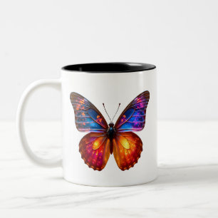 Tasse 2 Couleurs Belle Art de Papillon