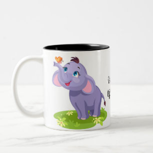 Tasse 2 Couleurs Belle bande dessinée d'éléphant