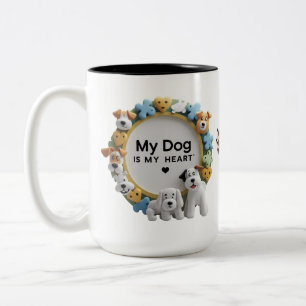 Tasse 2 Couleurs Belle boîte à deux tons de chien en caricature (15