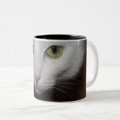 Tasse 2 Couleurs Belle Chat Blanc (Devant droit)